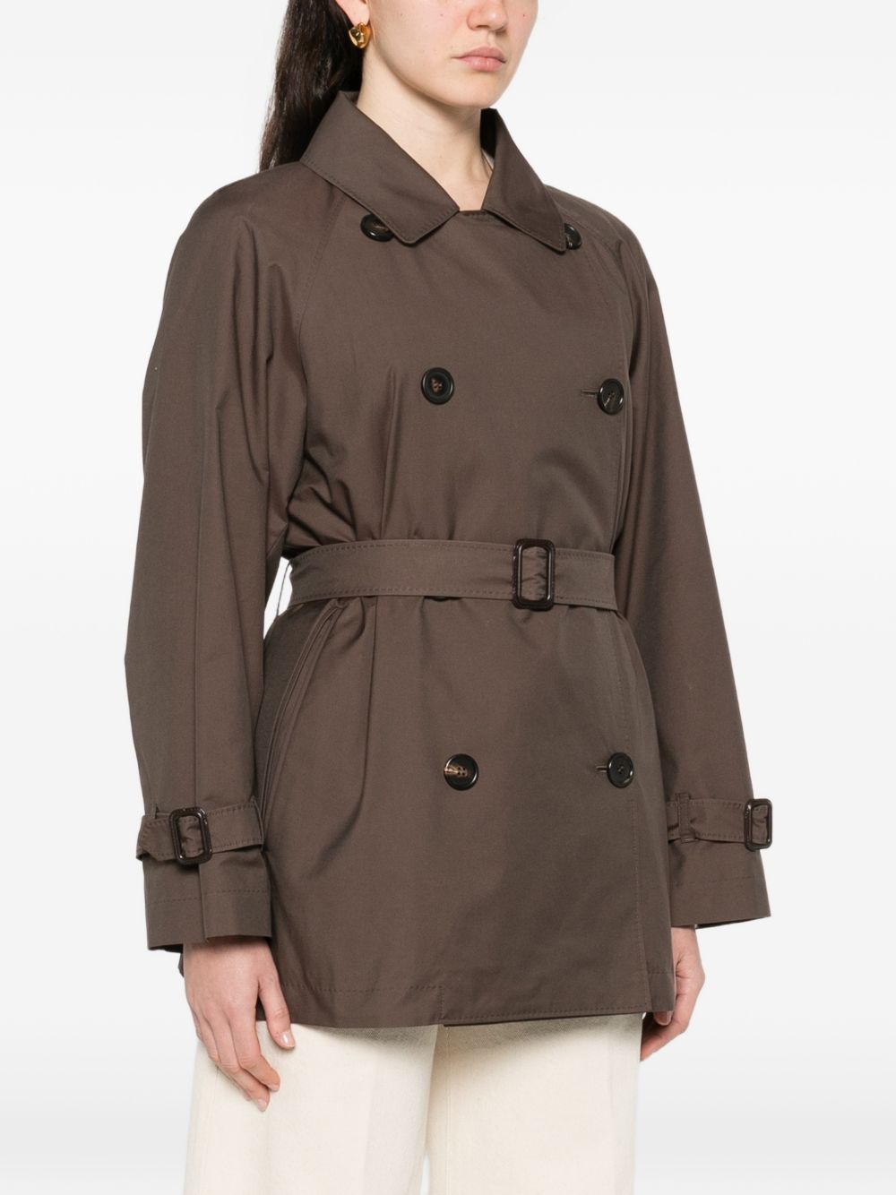 Trench corto doppiopetto in marrone Max Mara the cube - donna 