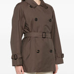 Trench corto doppiopetto in marrone Max Mara the cube - donna 