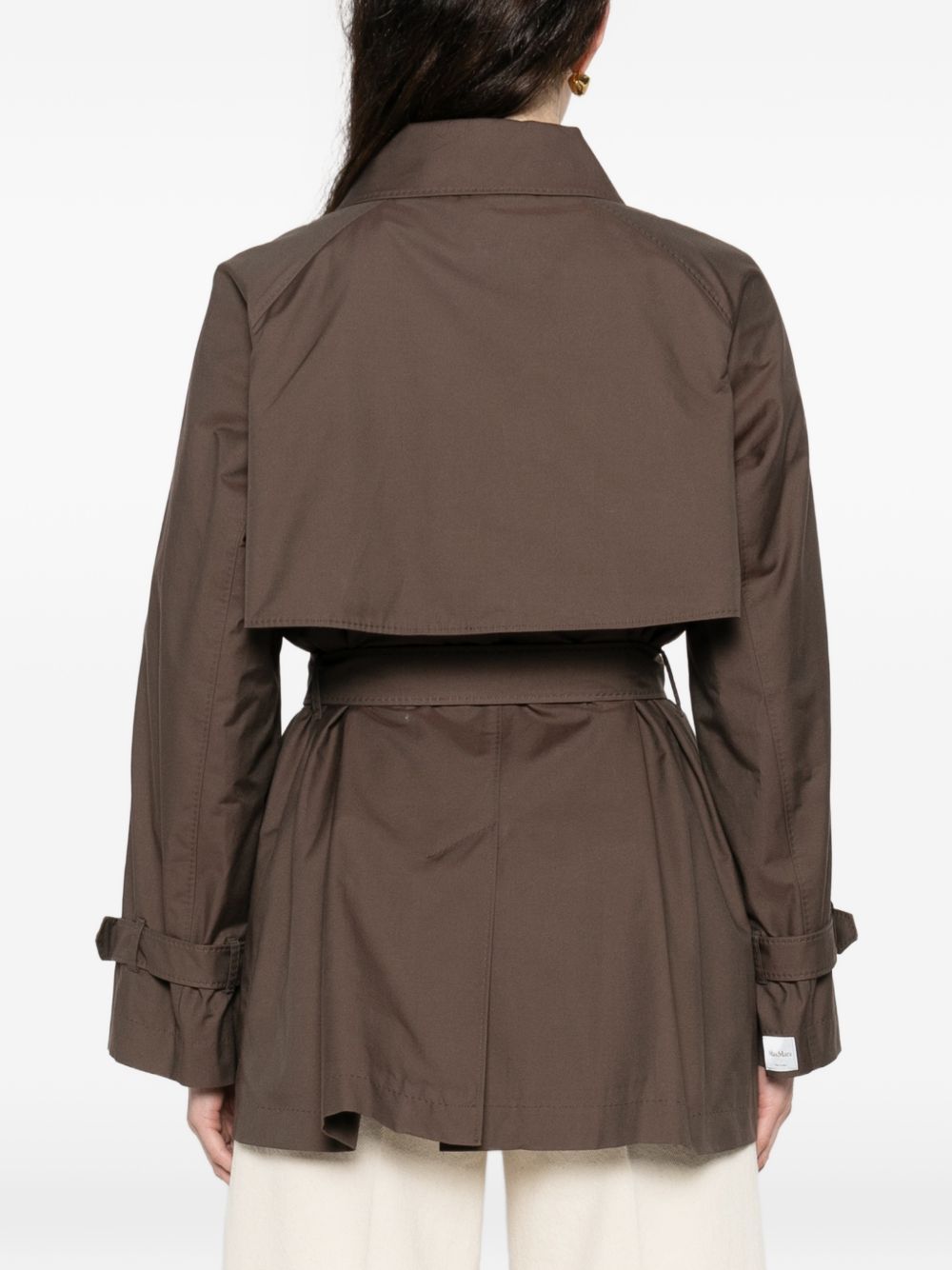 Trench corto doppiopetto in marrone Max Mara the cube - donna 