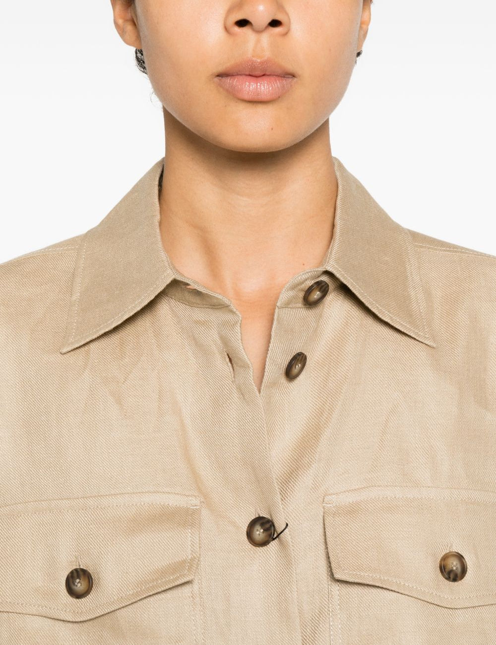 Giacca-camicia con tasche pomposa in beige Maxmara weekend - donna 