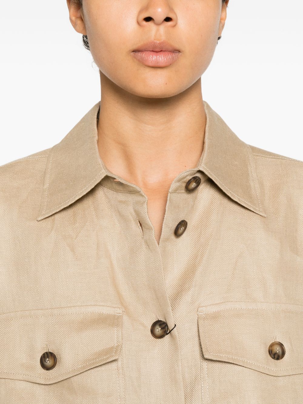 Giacca-camicia con tasche pomposa in beige Maxmara weekend - donna 