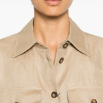 Giacca-camicia con tasche pomposa in beige Maxmara weekend - donna 