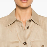 Giacca-camicia con tasche pomposa in beige Maxmara weekend - donna 