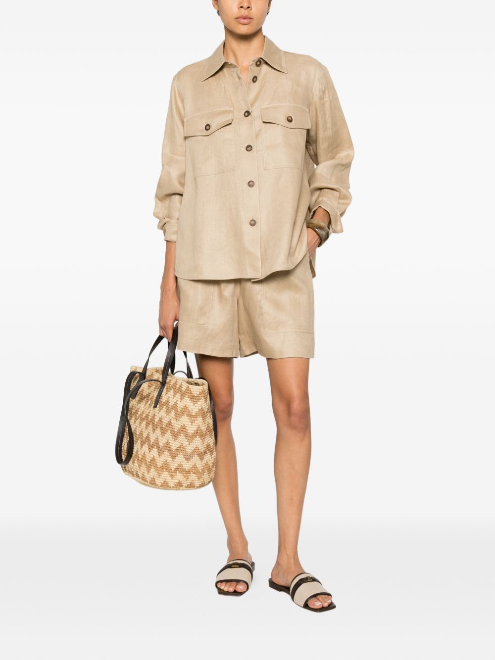 Giacca-camicia con tasche pomposa in beige Maxmara weekend - donna 