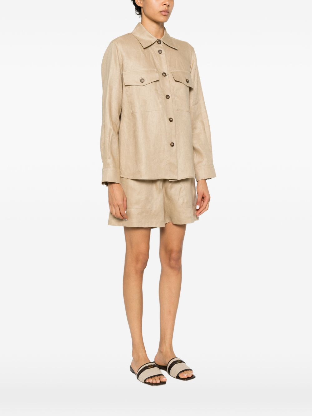 Giacca-camicia con tasche pomposa in beige Maxmara weekend - donna 