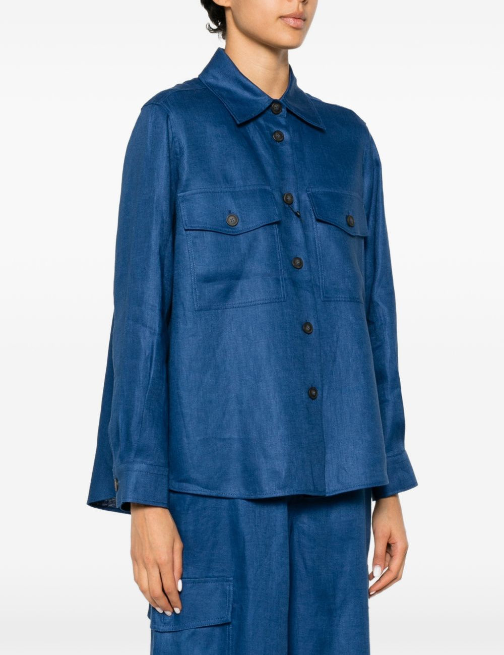 Giacca-camicia con tasche pomposa in blu Maxmara weekend - donna 