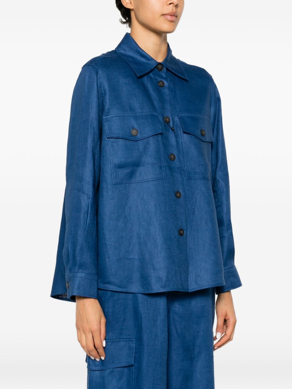 Giacca-camicia con tasche pomposa in blu Maxmara weekend - donna 