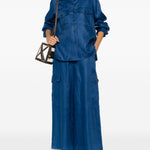 Giacca-camicia con tasche pomposa in blu Maxmara weekend - donna 