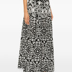 Pantaloni a gamba larga con stampa floreale in nero Maxmara weekend - donna 