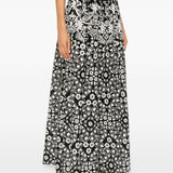 Pantaloni a gamba larga con stampa floreale in nero Maxmara weekend - donna 