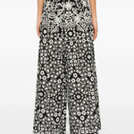 Pantaloni a gamba larga con stampa floreale in nero Maxmara weekend - donna 