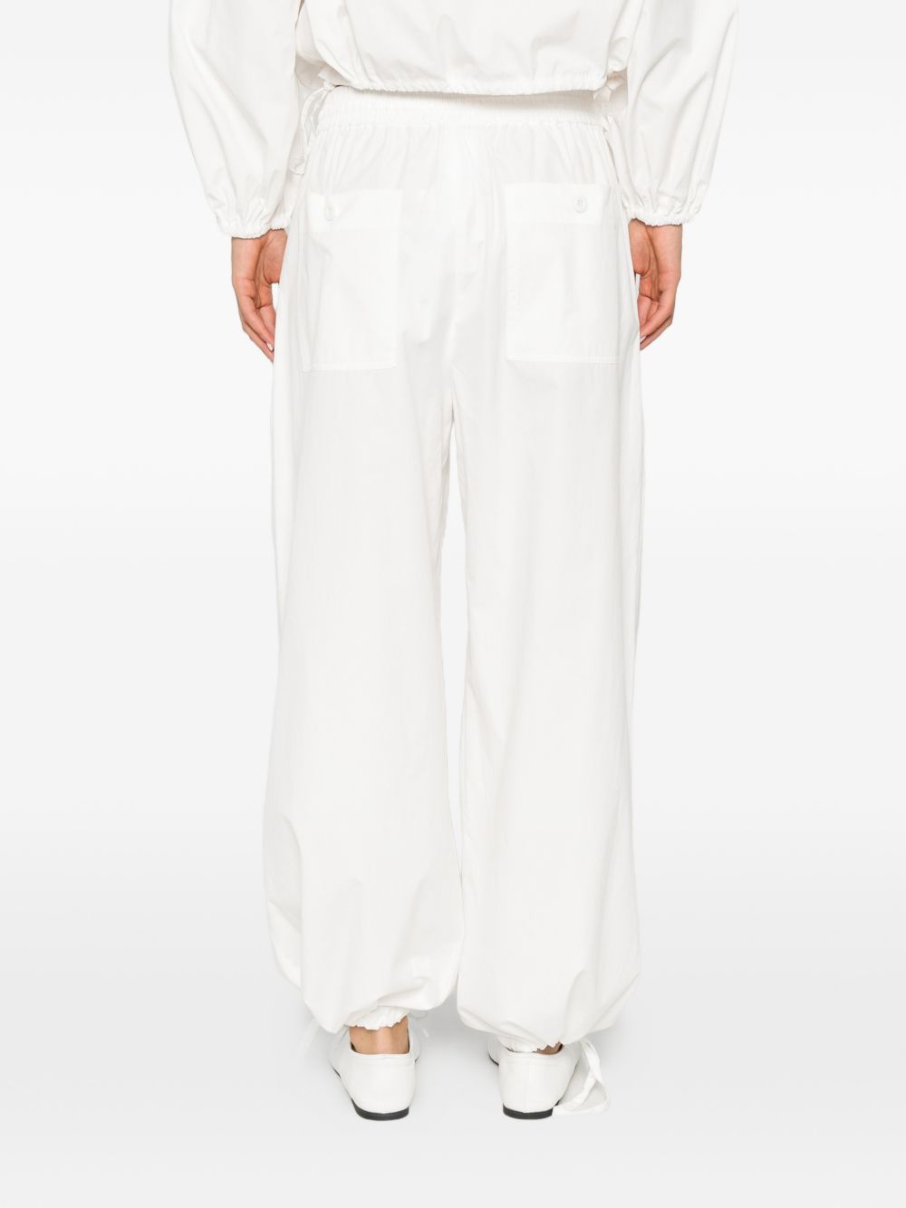 Pantaloni a gamba larga con coulisse in bianco Maxmara weekend - donna 
