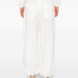 Pantaloni a gamba larga con coulisse in bianco Maxmara weekend - donna 