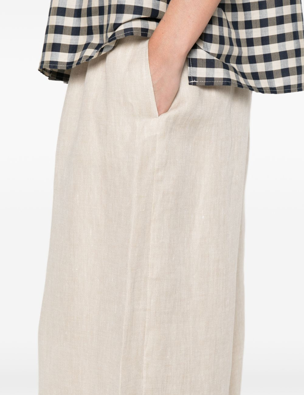 PANTALONI GAMBA AMPIA FELINO IN AVORIO MAXMARA WEEKEND - donna 
