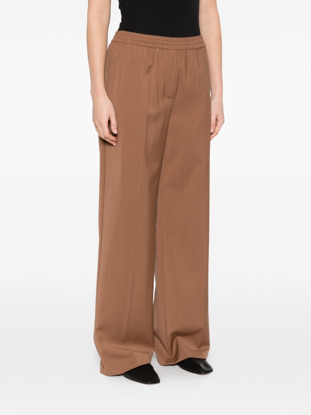 Pantaloni a gamba ampia elasticizzati in marrone Maxmara weekend - donna 