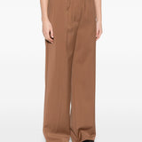 Pantaloni a gamba ampia elasticizzati in marrone Maxmara weekend - donna 