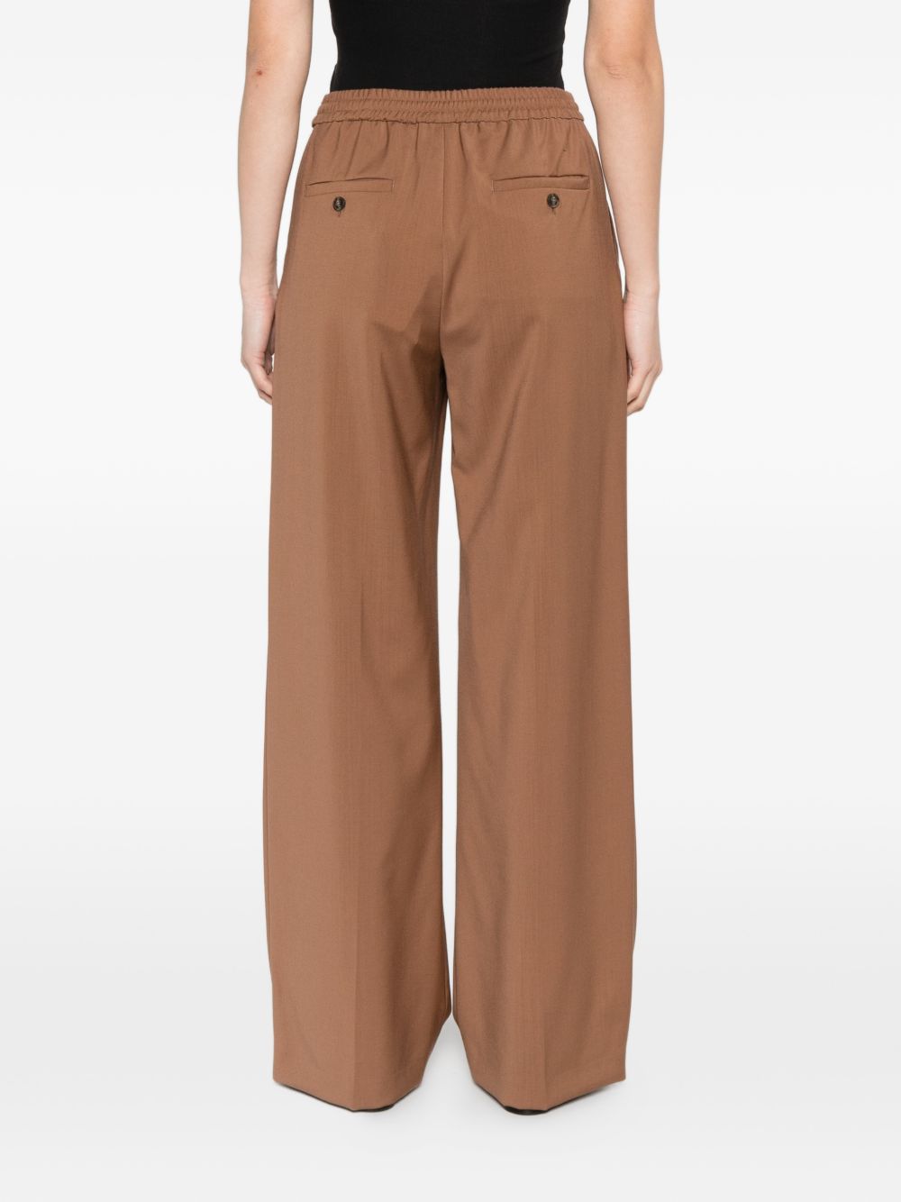 Pantaloni a gamba ampia elasticizzati in marrone Maxmara weekend - donna 
