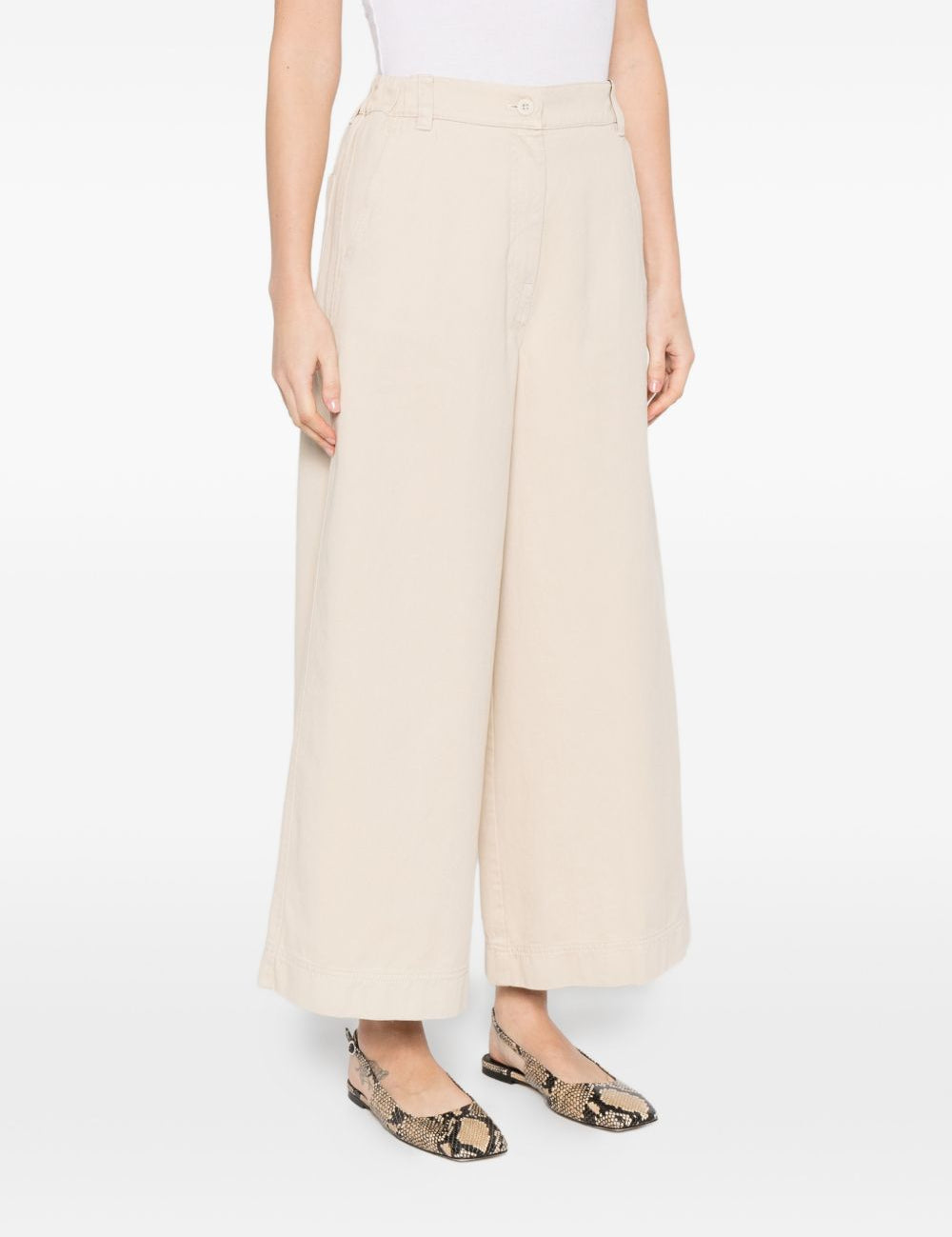 Pantaloni a gamba larga con bottoni in beige Maxmara weekend - donna 