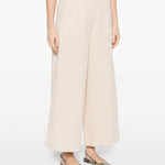 Pantaloni a gamba larga con bottoni in beige Maxmara weekend - donna 