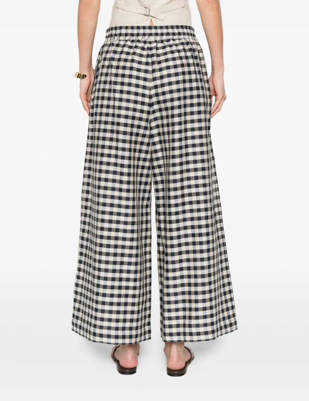 Pantaloni donare con stampa quadretti in bianco e nero Max Mara Weekend - donna 