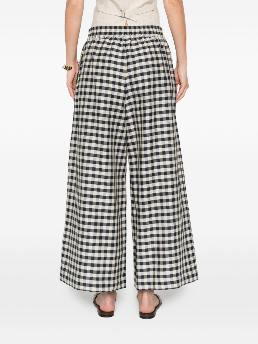 Pantaloni donare con stampa quadretti in bianco e nero Max Mara Weekend - donna 