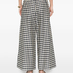 Pantaloni donare con stampa quadretti in bianco e nero Max Mara Weekend - donna 