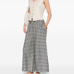 Pantaloni donare con stampa quadretti in bianco e nero Max Mara Weekend - donna 