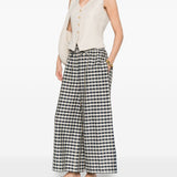 Pantaloni donare con stampa quadretti in bianco e nero Max Mara Weekend - donna 