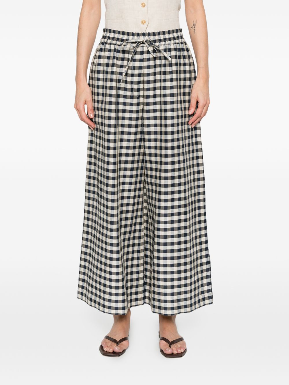 Pantaloni donare con stampa quadretti in bianco e nero Max Mara Weekend - donna 