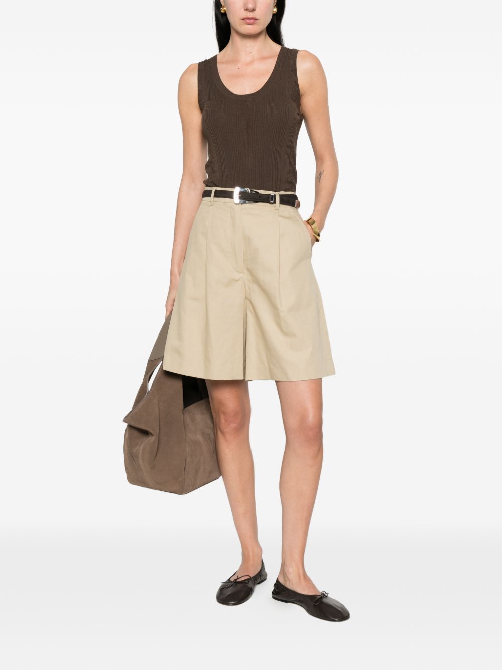 Pantaloncini a pieghe in beige Maxmara weekend - donna 