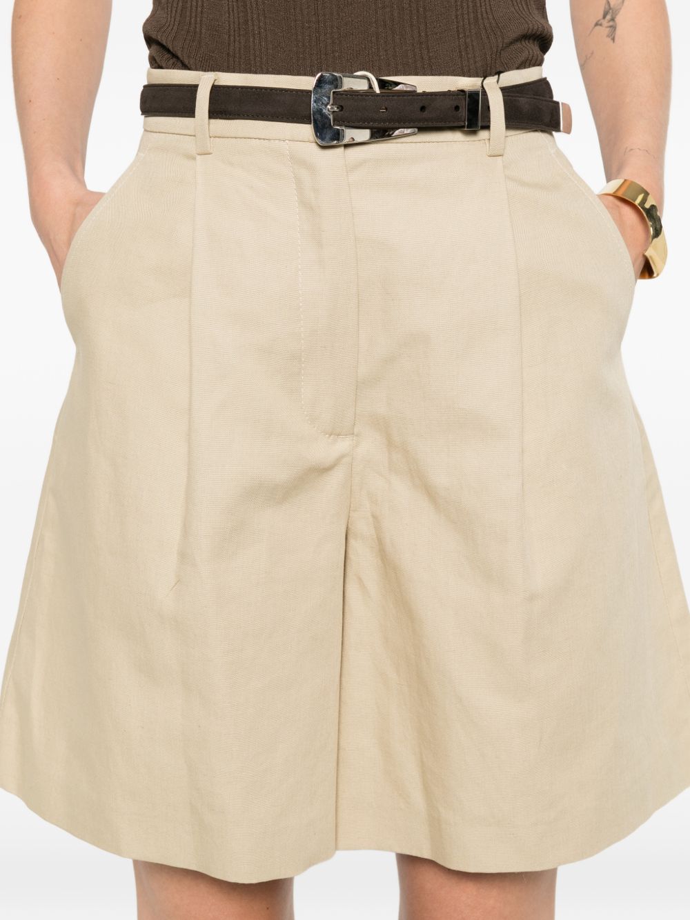 Pantaloncini a pieghe in beige Maxmara weekend - donna 