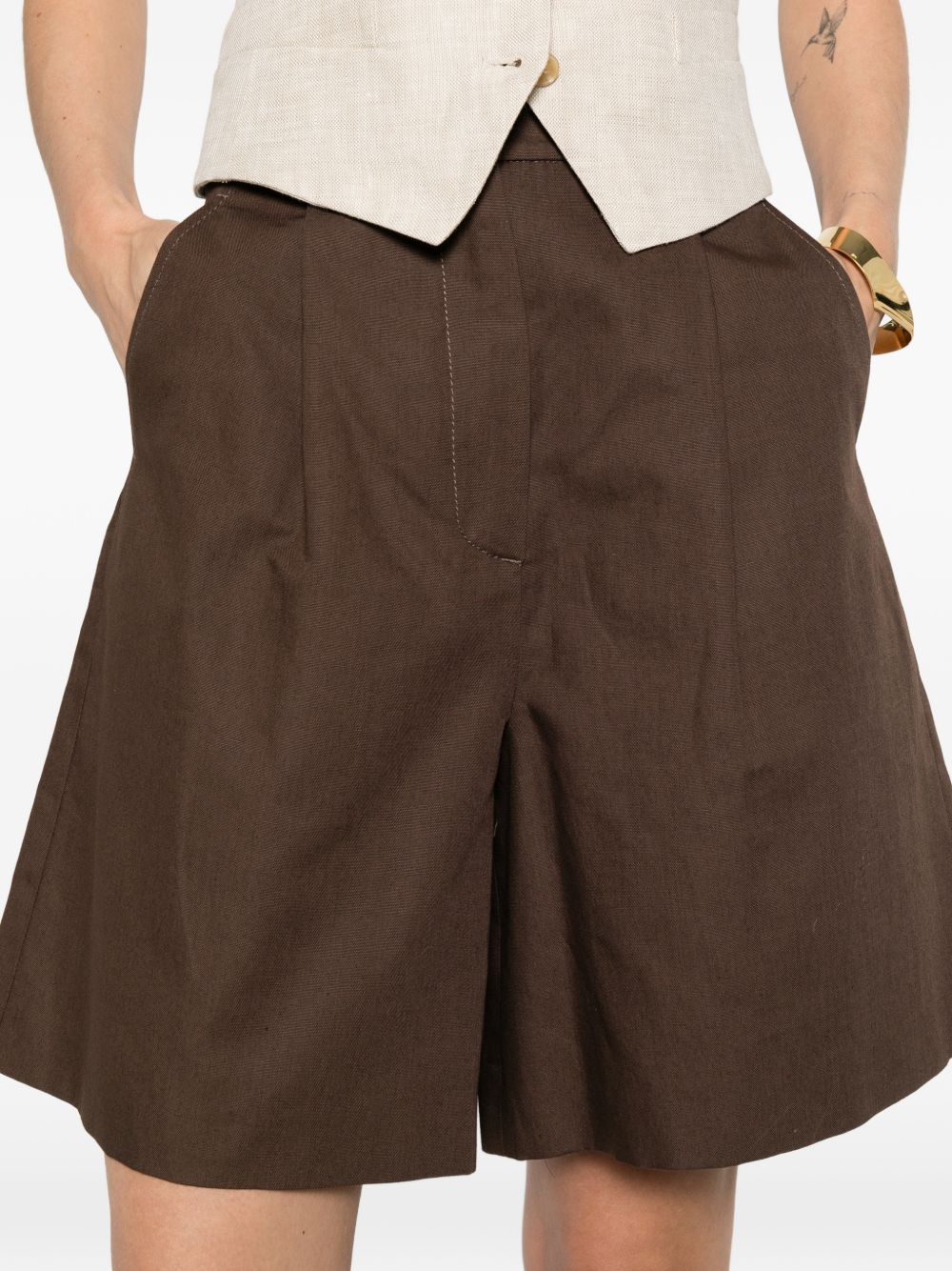 Pantaloncini a pieghe ECUBA in marrone Maxmara weekend - donna 