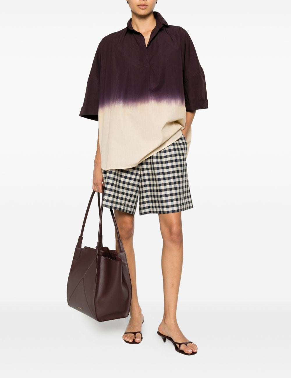 Pantaloncini con coulisse a quadretti in nero e bianco Maxmara weekend - donna 