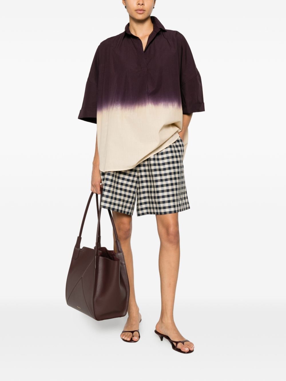 Pantaloncini con coulisse a quadretti in nero e bianco Maxmara weekend - donna 