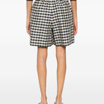 Pantaloncini con coulisse a quadretti in nero e bianco Maxmara weekend - donna 