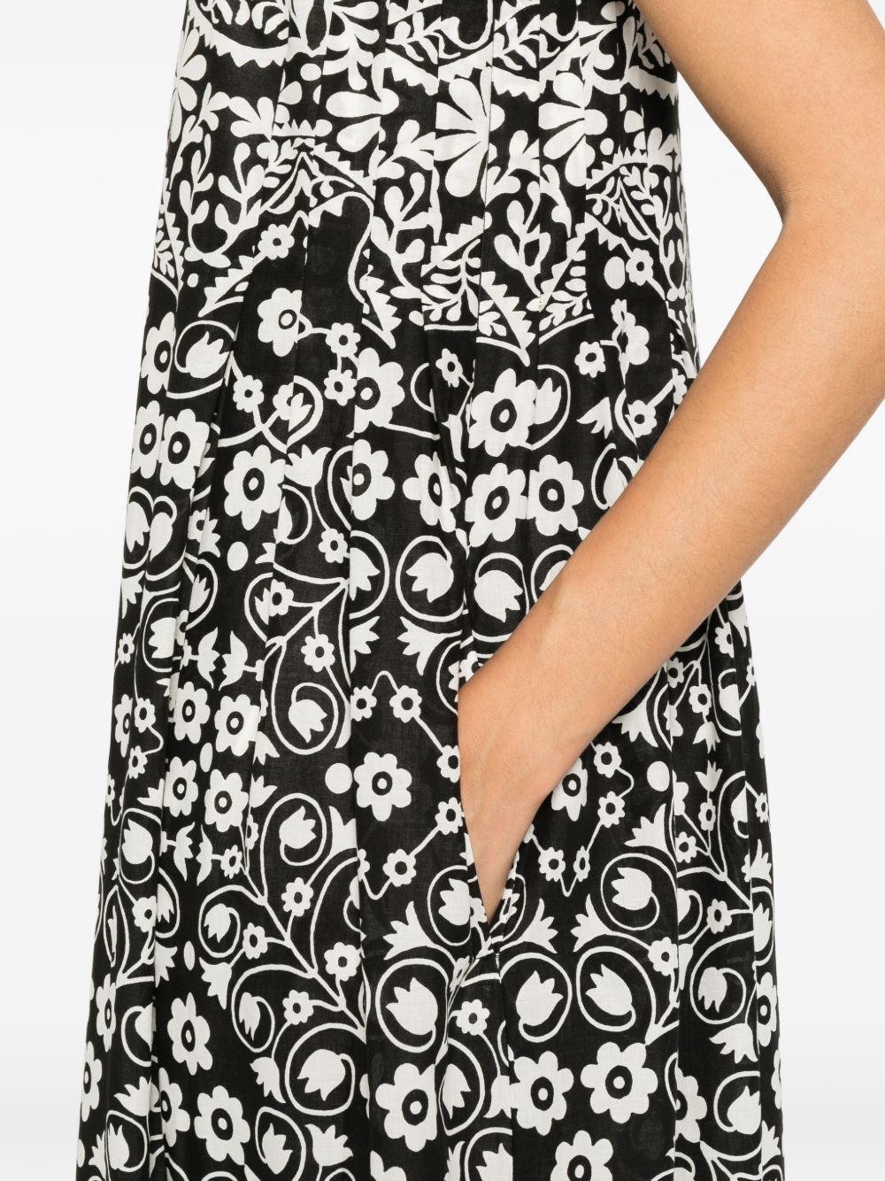 Abito midi con stampa floreale in nero Maxmara weekend - donna 