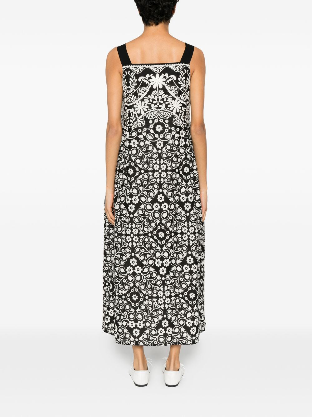 Abito midi con stampa floreale in nero Maxmara weekend - donna 