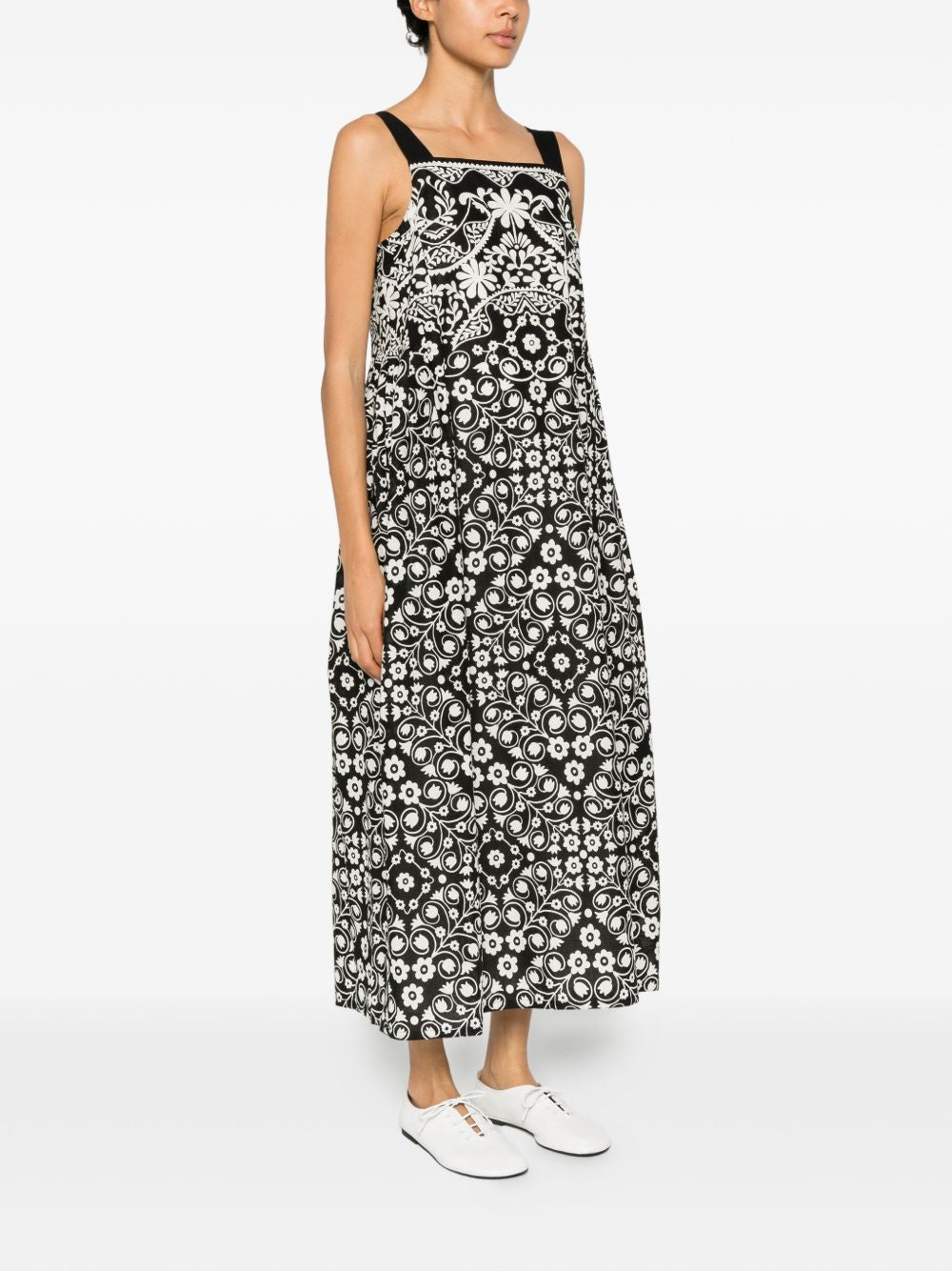 Abito midi con stampa floreale in nero Maxmara weekend - donna 