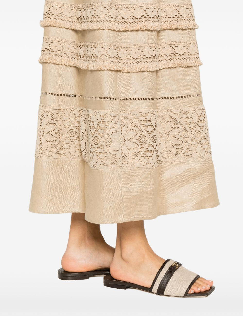 Abito midi con pizzo dolmen in beige Maxmara weekend - donna 