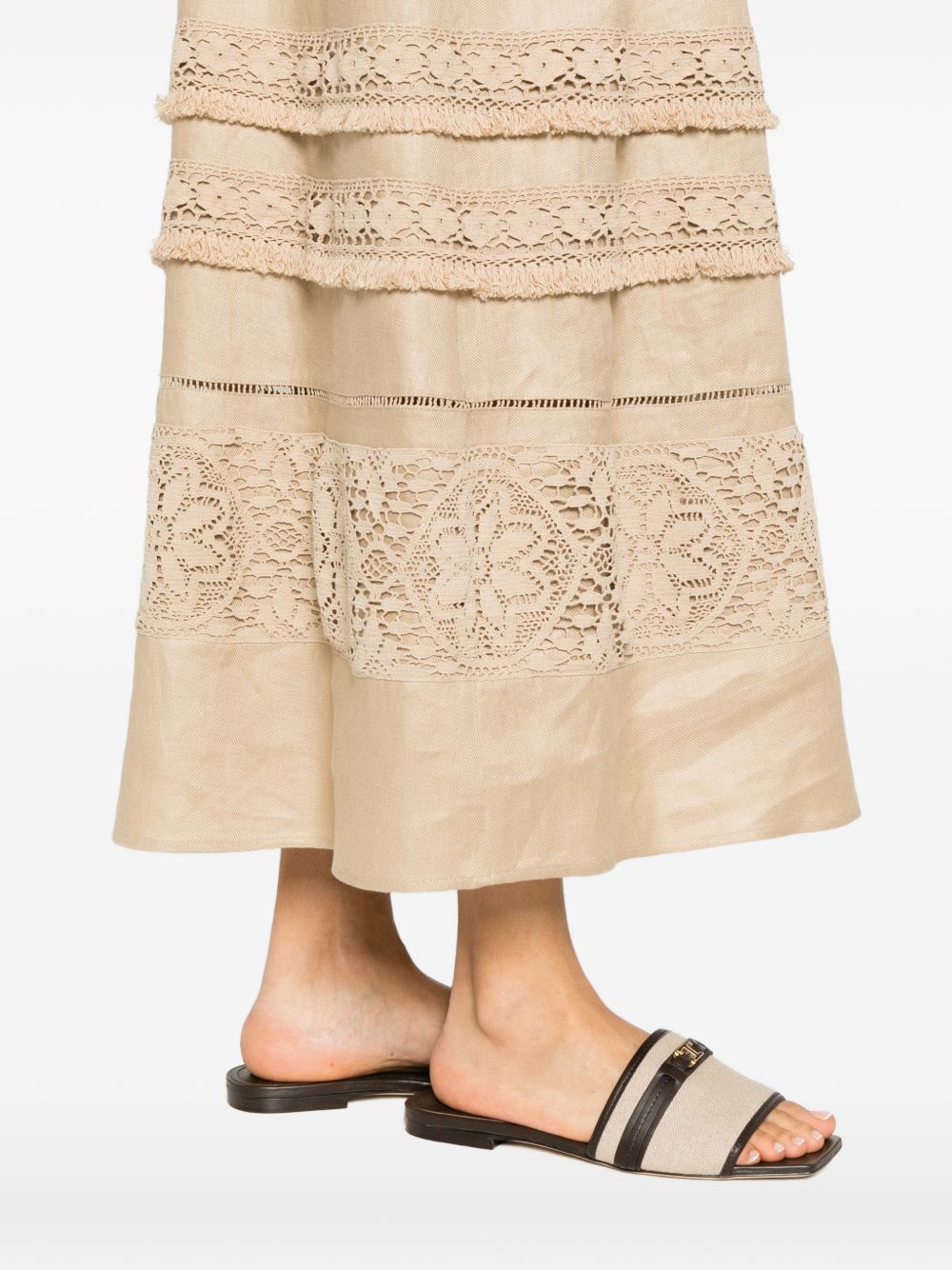 Abito midi con pizzo dolmen in beige Maxmara weekend - donna 