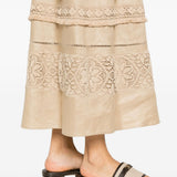 Abito midi con pizzo dolmen in beige Maxmara weekend - donna 