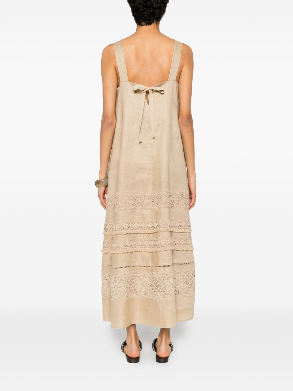 Abito midi con pizzo dolmen in beige Maxmara weekend - donna 
