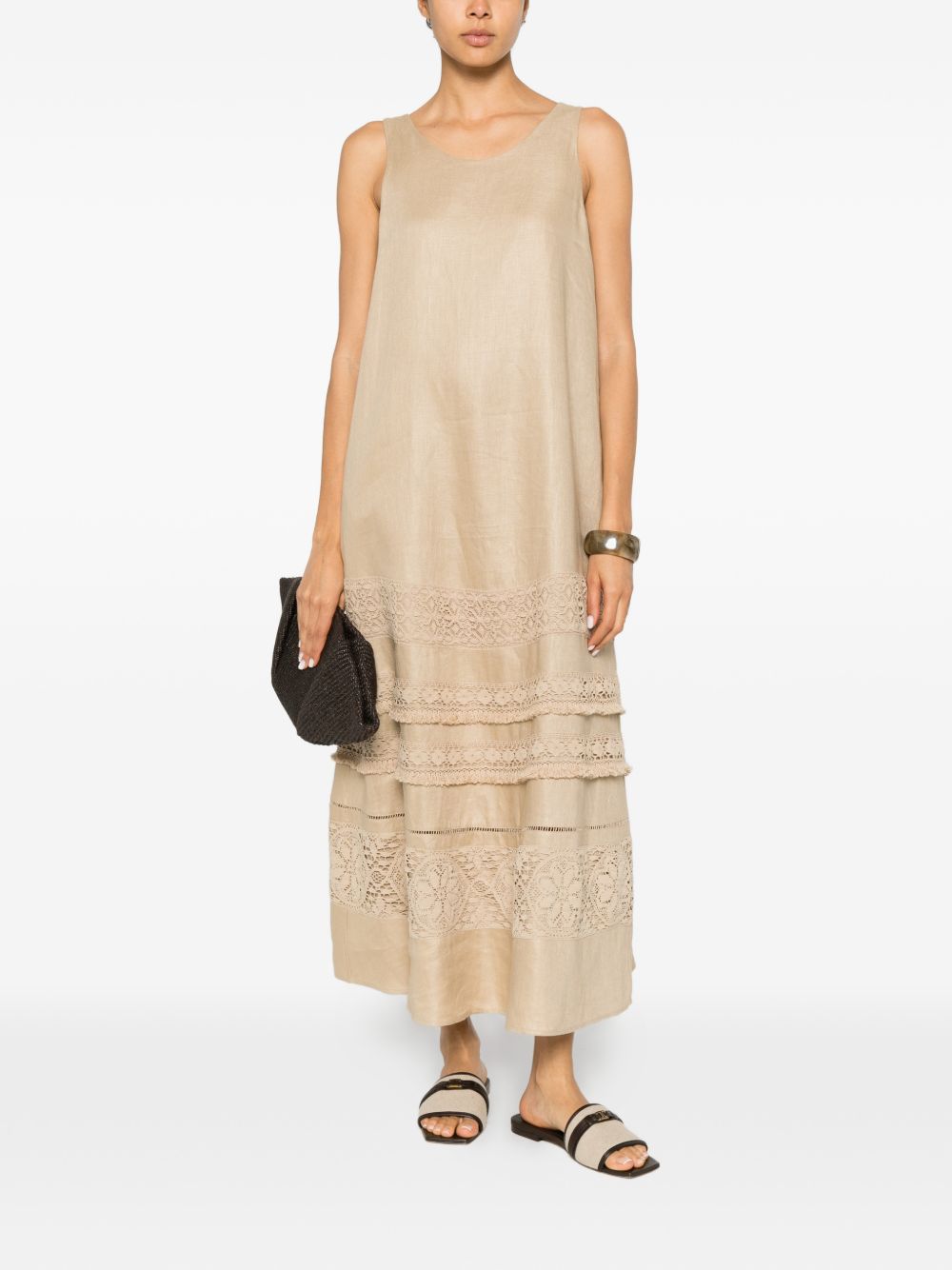 Abito midi con pizzo dolmen in beige Maxmara weekend - donna 