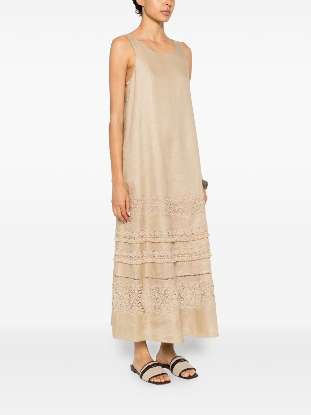 Abito midi con pizzo dolmen in beige Maxmara weekend - donna 