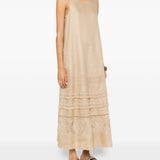 Abito midi con pizzo dolmen in beige Maxmara weekend - donna 