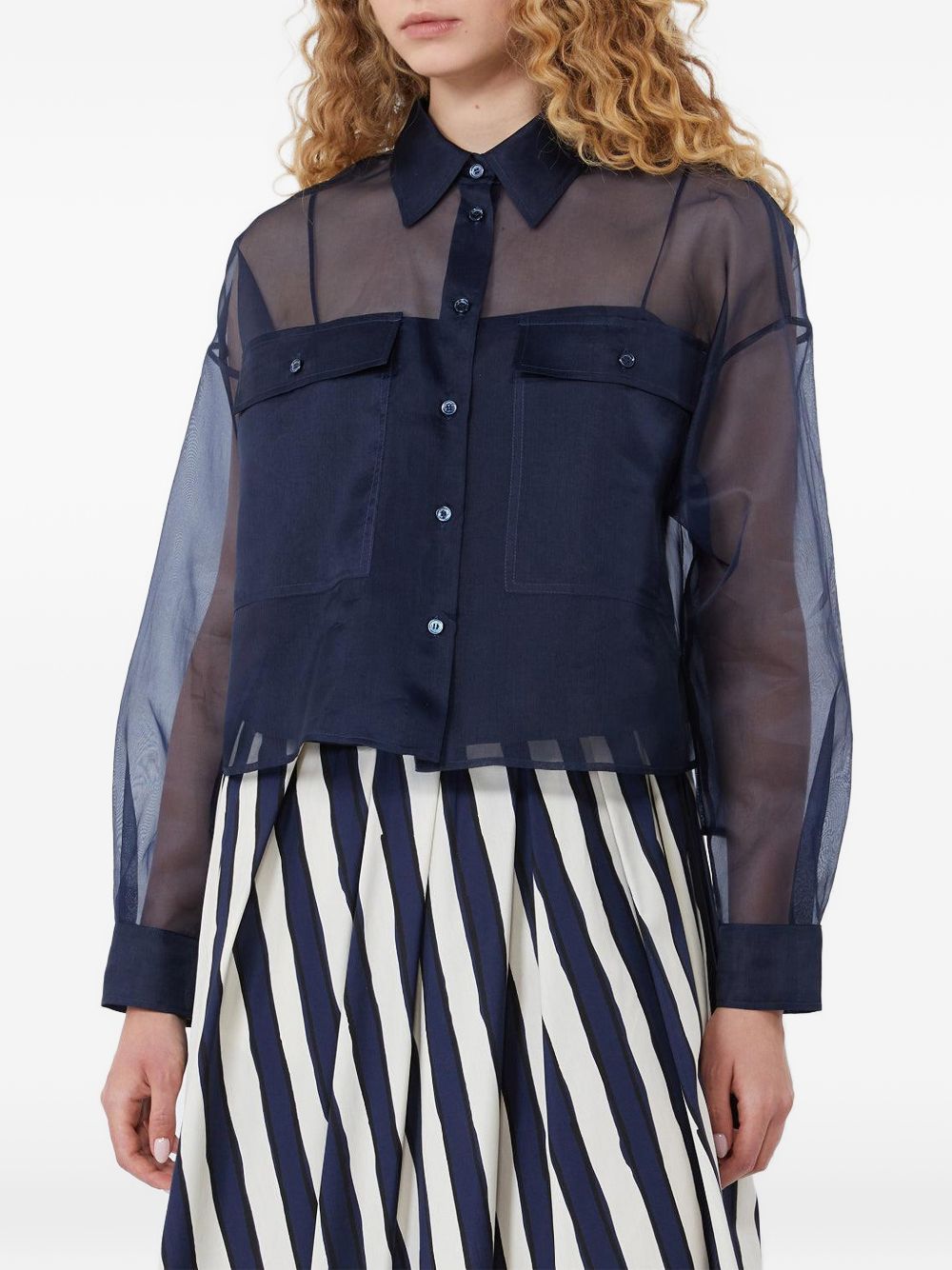 Blusa Colomba con tasche in blu Maxmara weekend - donna 