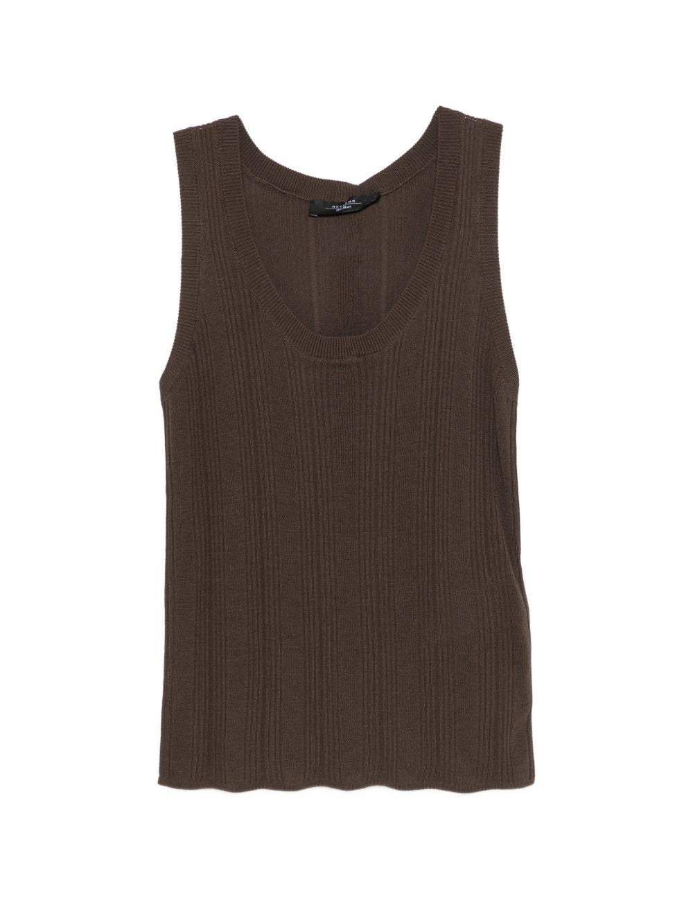 Top a coste con scollo rotondo in marrone Maxmara weekend - donna 