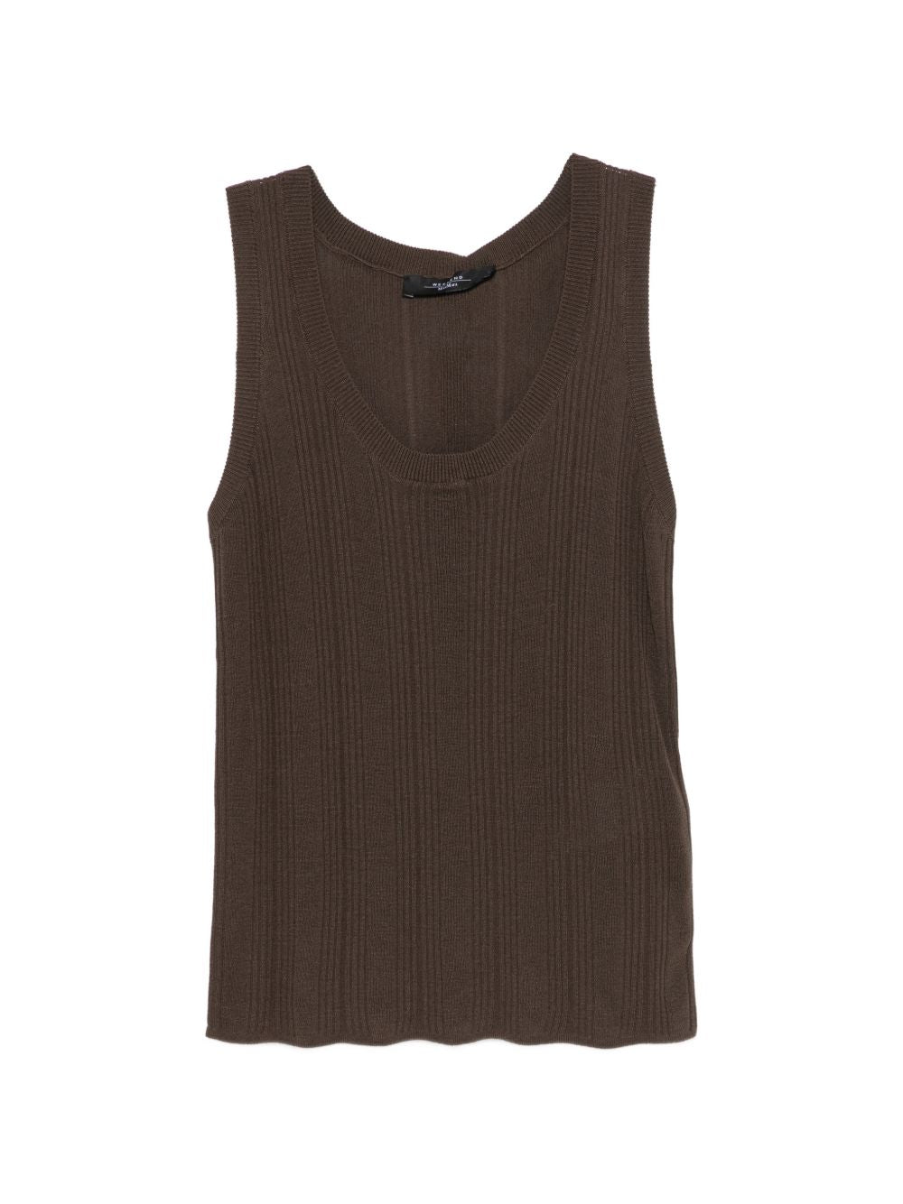 Top a coste con scollo rotondo in marrone Maxmara weekend - donna 