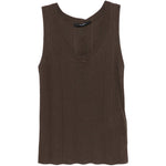 Top a coste con scollo rotondo in marrone Maxmara weekend - donna 