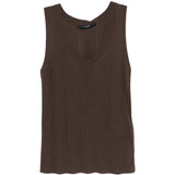 Top a coste con scollo rotondo in marrone Maxmara weekend - donna 